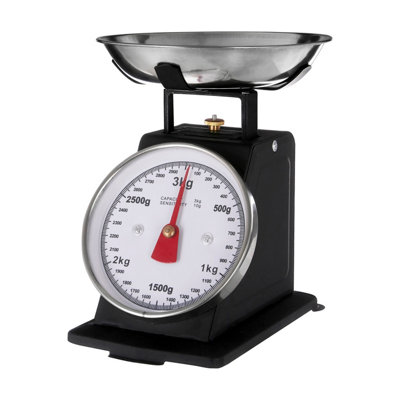 Orsina Retro Style 3Kg Matt Black Retro Kitchen ScalePremium Kitchen ScaleIron Steel Constructed Baking Scale from B&Q