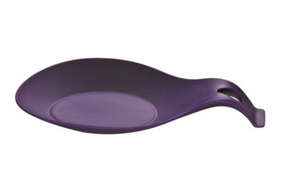 Orsina Purple Silicone Spoon RestHeat-Resistant Holder For Keeping Worktops CleanModern Red Design from B&Q