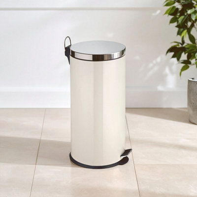 Orsina Miller 30Ltr Cream Pedal Bin from B&Q