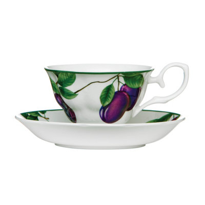 Orsina Durable Design Fruits Sugar Plum Cup And SaucerDurable Tea SetBone China Cup And Saucer For Bedroom from B&Q
