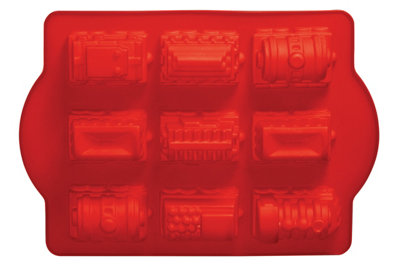 Orsina Silicone 9 Trains Red Cake MouldFlexible Non-Stick Silicone TrayHeat Resistant Up To 230Degrees from B&Q