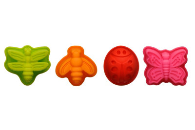 Orsina Silicone Set Of Four Mini Cake MouldsFlexible Non-Stick Moulds In ButterflyBeeLadybird & Dragonfly from B&Q