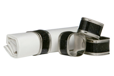 Maison By Premier Black Set Of Four Glitter Napkin Rings - Image 4