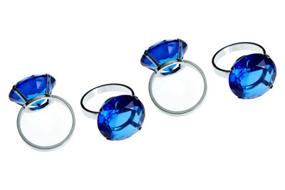 Orsina Unisex Blue Versatile Set Of Four Sapphire Diamante Napkin Rings, Elegant Rings For Table, Durable Diamante Napkin Ring In - Image 5