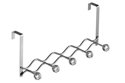Orsina Over Door Clear Diamantes 5 Hook Hanger from B&Q