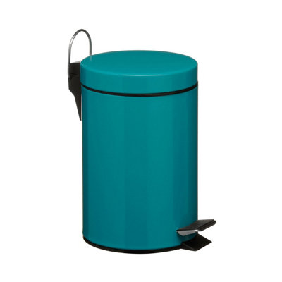Orsina Stylish Design 3Ltr Turqoise Pedal BinCompact Composite Bin For KitchenConvenient Bin With Handle from B&Q