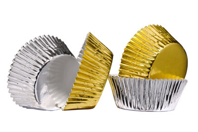 Orsina Silver And Gold 60Pcs Medium Cupcake Cases from B&Q