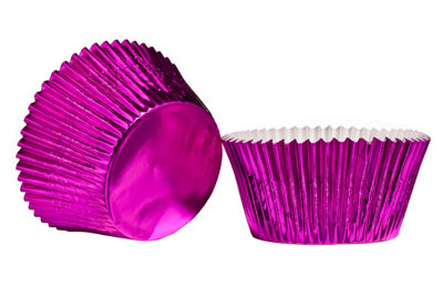 Orsina Fuchsia 40Pcs Large Cupcake CasesMuffin LinersDecorative WrappersDessert HoldersParty Cup Moulds from B&Q