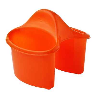 Orsina Orange Plastic 2 Compartment CaddyDual Storage Cleaning Caddy With HandleCompact Utility Bin For Home from B&Q