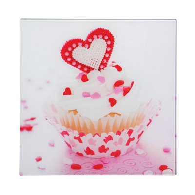 Orsina Cupcake Glass Print With Multicoloured Base from B&Q
