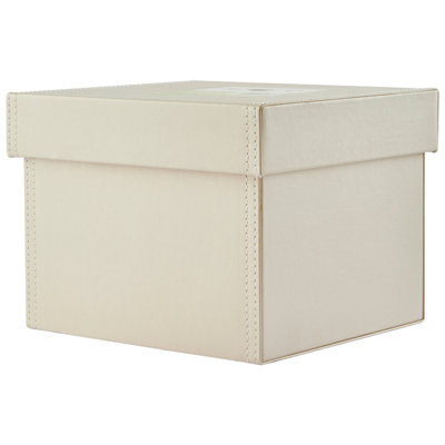 Orsina Versatile Cream Faux Leather Dvd Storage BoxElegant Faux Leather BoxLightweight Dvd Storage Container from B&Q