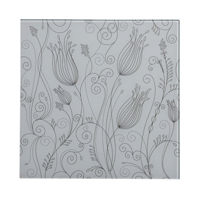 Orsina Tulip White Frame Glass Print from B&Q