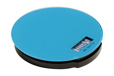 Orsina Electronic Style Blue Glass Kitchen Scale2KgCompact Kitchen ScaleEasy To Read Digital Baking Scale from B&Q