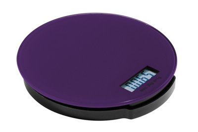 Orsina Compact Purple Glass Kitchen Scale2KgElecronic Style Kitchen ScaleEasy To Read Digital Baking Scale from B&Q