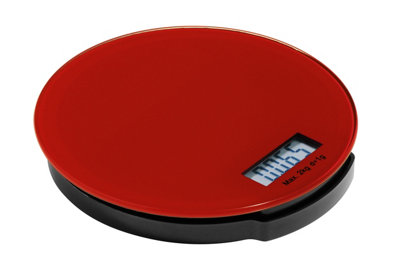 Orsina Electronic Style Red Glass Kitchen Scale2KgCompact Kitchen ScaleEasy To Read Digital Baking Scale from B&Q