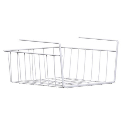 Premier Housewares Interiors By Premier White Under Shelf Small Storage BasketCompact Wire Organizer For Maximising Shelf SpaceDurable from B&Q