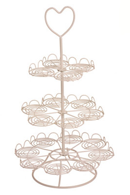 Premier Housewares Maison By Premier 3 Tier Wire 18 Cups Cupcake Stand Cream