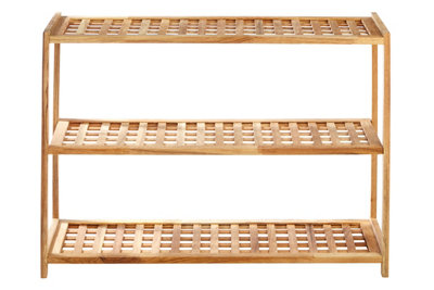 Orsina Walnut Wood Bathe Three Tier Shoe Rack from B&Q
