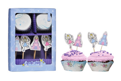 Orsina Fairy Cupcake Cases & Toppers Set48 Pcs Muffin Paper Holders & Princess DecorationsPastel Cupcake Set from B&Q