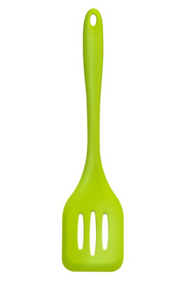 Premier Housewares Interiors By Premier Lime Cooking Spatula, Silicone Slotted Turner, Odour Resistant Kitchen Flipper, Slotted Food Turner Green