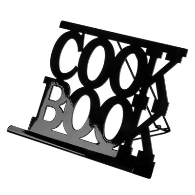Orsina Black Enamel Cook Book StandBlack Recipe Book StandKitchen Cook Book StandBlack Cookbook Holder from B&Q