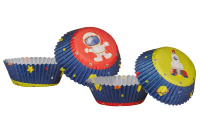 Orsina Medium Cupcake Paper Holders60 Greaseproof Dessert CupsSpace Theme Baking CupsKids Party Muffin Cases from B&Q