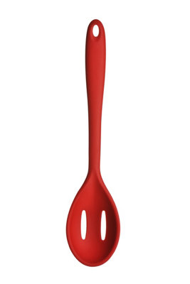 Orsina Red Silicone Slotted SpoonHeat Proof Cooking Spoon Slotted For Oil DrainingHoled Spoon With Hanging Hole from B&Q