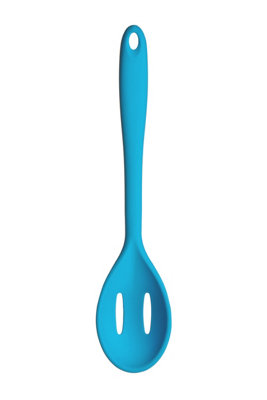 Orsina Vibrant Blue Silicone Slotted SpoonHeat Resistant Cooking SpoonSturdy Perforated Spoon With Hanging Hole from B&Q
