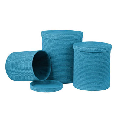 Orsina Set Of Three Turquoise Laundry Baskets from B&Q