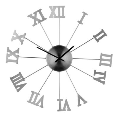 Orsina Roman Numerals Metal Wall Clock from B&Q