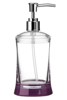 Orsina Purple And Clear Acrylic Moisturizer Dispenser from B&Q