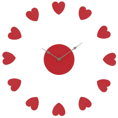 Orsina Red Plastic Heart Diy Wall Clock from B&Q
