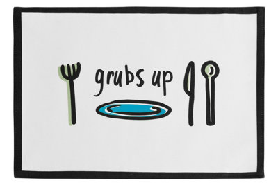 Orsina Stylish Set Of Four Doodle Grubs Up PlacematsPractical Placemats Set Of 4Cotton Placemats For Table from B&Q