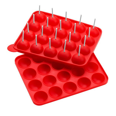 Orsina Non-Stick Silicone Mould With 40 Sticks,red Cake Moulds,ideal For CakesiclesPancakes& Mini Treats from B&Q