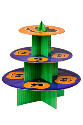 Orsina Funky Pumpkin 3 Tier Cake Stand,foldable Cardboard Tiered Cupcake Stand,festive Dessert Display Stand from B&Q