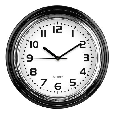 Orsina Chrome Finish Plastic Wall Clock from B&Q