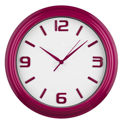 Premier Housewares White Maison By Premier Raspberry Plastic Wall Clock