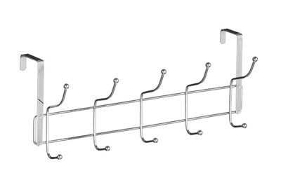 Orsina Over Door 10 Hook HangerChrome Finish Rack With Multiple Hooks For CoatsTowels Or Bags from B&Q