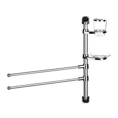 Premier Housewares Wall Mountable 2 Tier Towel Rail Aluminium - Image 4