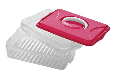 Orsina Hot Pink 2 Layer Food Container from B&Q