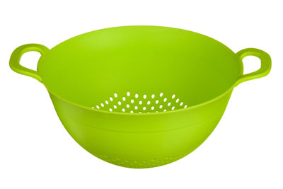 Orsina Lime Green Plastic Large Colander,food Strainer,essential Kitchen Gadget,plastic Strainer With Dual Handles from B&Q