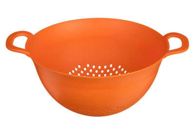 Orsina Orange Large Plastic Colander With Handles,heavy-Duty Kitchen Sieve For Swift Draining,strainer With Handles from B&Q