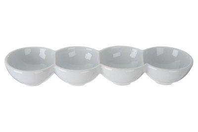 Orsina Versatile 4 Section Snack Dish, Premium Porcelain Snack Dish, Practical Snack Tray For Kids Parties
