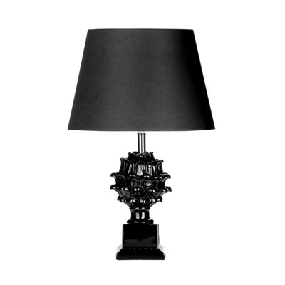 Orsina Black Polyresin Table LampRefined Table Lamp With Fabric ShadeChic Bedside LampIdeal For Led Fixtures from B&Q