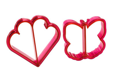 Premier Housewares Interiors By Premier Durable Butterfly And Heart Sandwich Cutters, Simple To Use Biscuit Cutters, Dishwasher Safe Cookie Cutters 0.07Kg