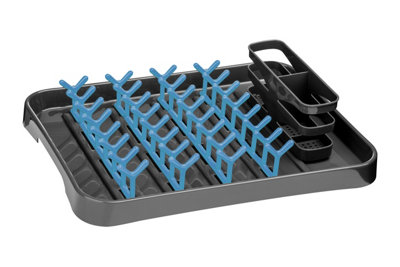 Orsina Functional Grey And Blue Dish DrainerStylish Dish Drainer For KitchenPractical Design Dish Drainer from B&Q
