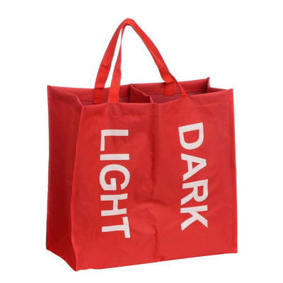 Premier Housewares Interiors By Premier Red 2-Section Laundry Bag With HandlesDual-Compartment Design For Easy SortingLightweight And Foldable from B&Q