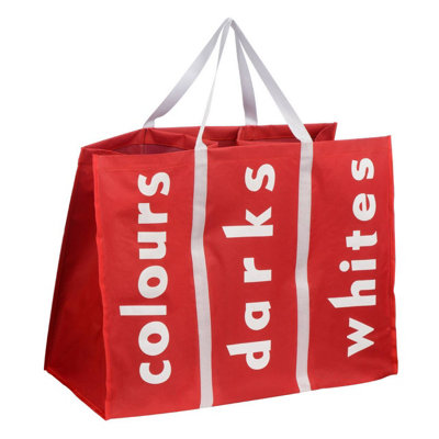 Orsina Red 3-Section Laundry Bag With HandlesDual-Compartment Design For Easy SortingLightweight And Foldable from B&Q