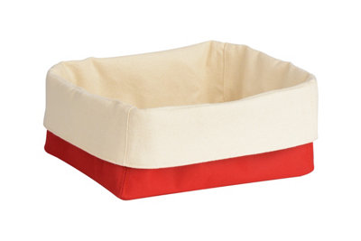 Essentials By Premier Cream/Red Folded Design Small Bread Basket - Image 5