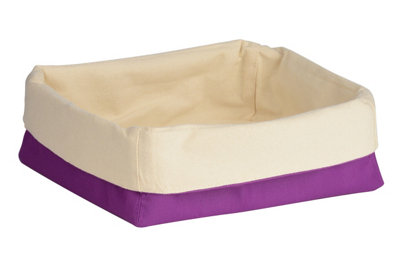 Orsina Large Bread Basket With Purple And Cream LiningHandwoven Rectangular Willow Basket For Serving Or from B&Q